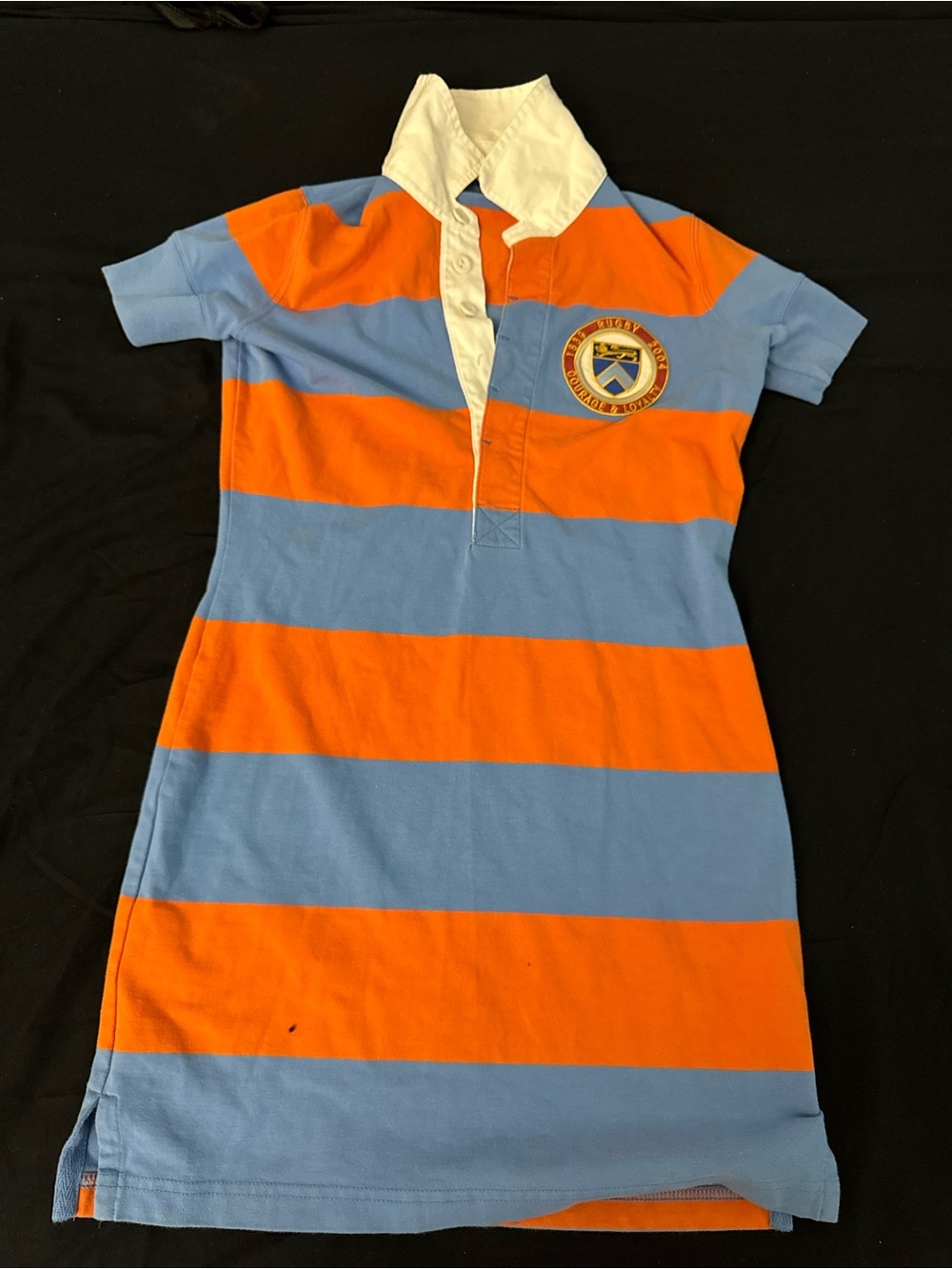 Ralph Lauren Orange & Light Blue Rugby Stripe Polo Dress